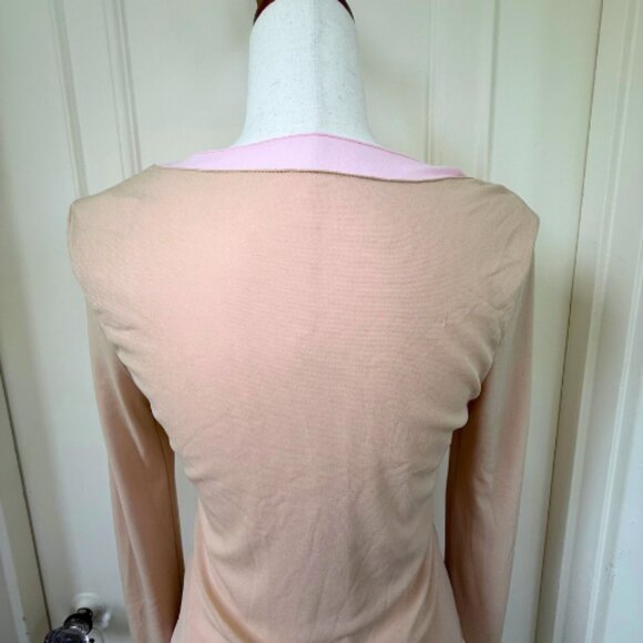 INTIMATELY BY FREE PEOPLE Beige & Pink Double Take Long-Sleeve Nylon Top Size M - Picture 8 of 13